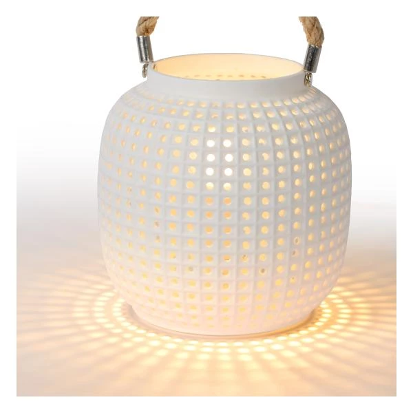Lucide SAFIYA - Lampe de table - Ø 16,5 cm - 1xE14 - Blanc - détail 1